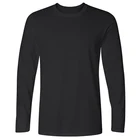 Классическая мужская футболка с длинным рукавом и круглым вырезом, Мужская футболка из хлопка, брендовая футболка большого размера XS-свитера xxl