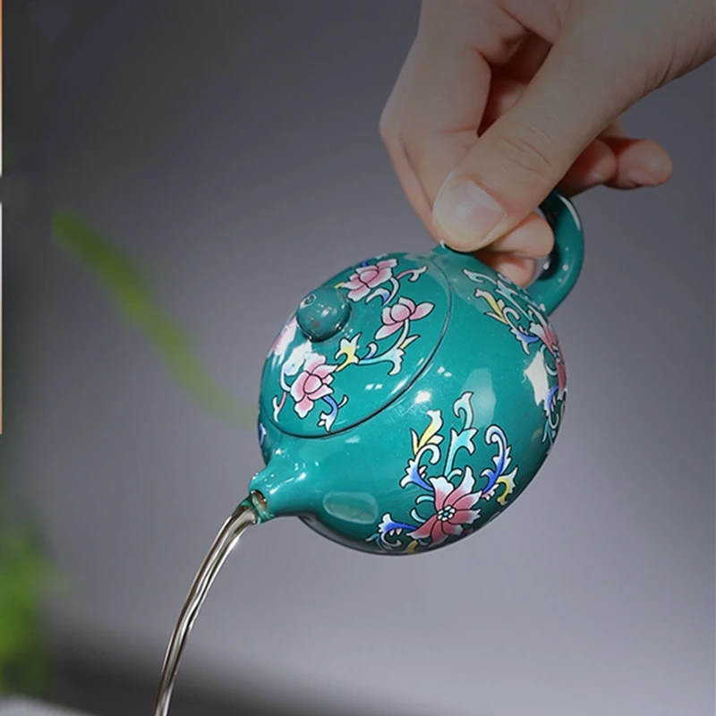 

80ML Enamel Yixing Purple Clay Teapot Handmade Small Xishi Kettle Send Gift Box