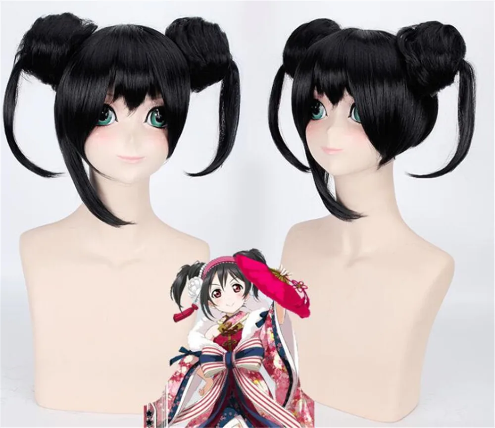 Парики для косплея Love Live Yazawa Nico LoveLive черные парики ролевых игр вечерние