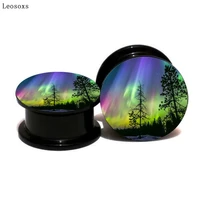 leosoxs 2pcs explosive european and american acrylic rainbow ear amplifier piercing jewelry