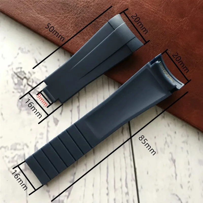 Ремешок силиконовый для наручных часов 20 мм резиновый Комбинированный браслет с