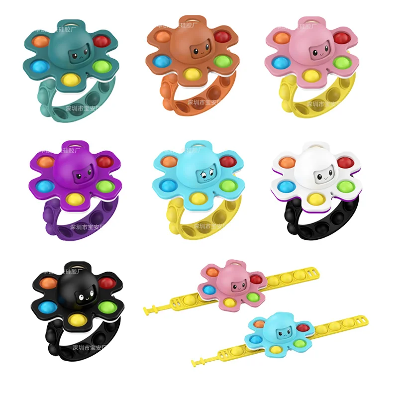 

Fidget Toys Kawaii Pop It Fidget Spinner Bracelet Sensory Toys for Special Needs Adhd Autism Squishy Stress Reliever Toys Gift