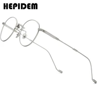 hepidem alloy glasses frame women 2020 new korean brand design men eyewear round metal spectacles clear eyeglasses frames 5021
