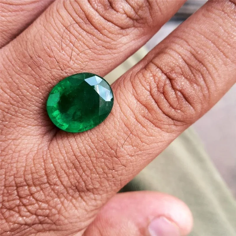 

1PCS Stone of Life Brazil Emerald Corundum Green Gem AAA 6-8MM Stone of Jewelri Jewelry Making Necklace Diy Loose Gemstone