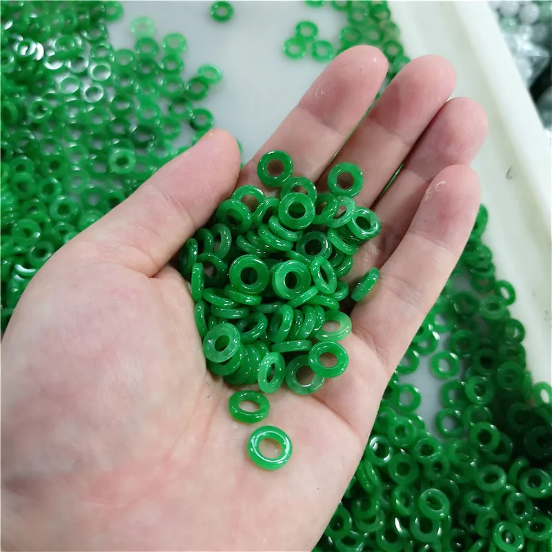 Сделай Сам натуральные трехцветные нефритовые бусины Jadeite круглый пончик