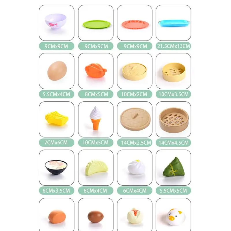 

46pcs/1 Set Creative Kid Cooking Toys Chinese Breakfast Funny Fake Steamed Buns Steamer Toys Kitchen Toys For Girl Boy