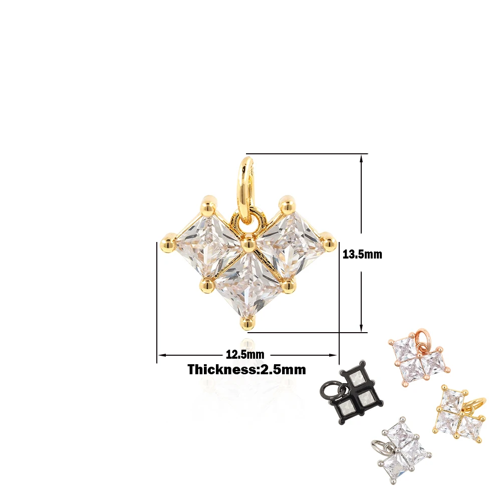 

Heart-Shaped Pendant Cubic Zirconia Brass Love Necklace DIY Minimalist Jewelry Making Accessories