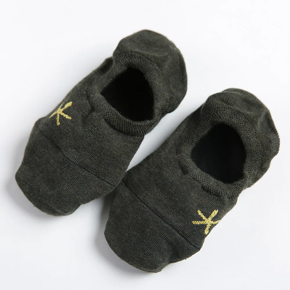 Embroidered Feather Expression Woman Socks Cool Invisible Cotton Brand Casual Boat Socks Spring Summer No Show Cotton Socks