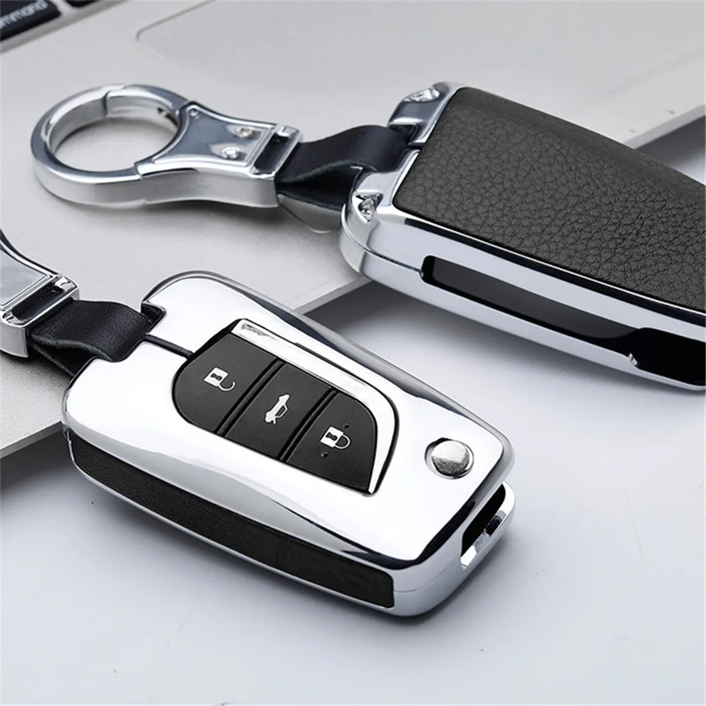 Кожаный чехол из цинкового сплава с дистанционным управлением для Toyota Auris Corolla Reiz