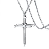 european and american simple atmosphere trend stainless steel punk titanium cross nail pendant for men