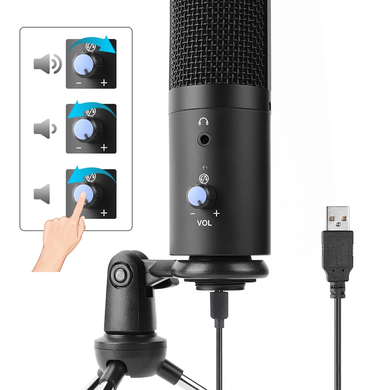 Конденсаторный USB микрофон для ноутбука Игровое видео пения прямых трансляций