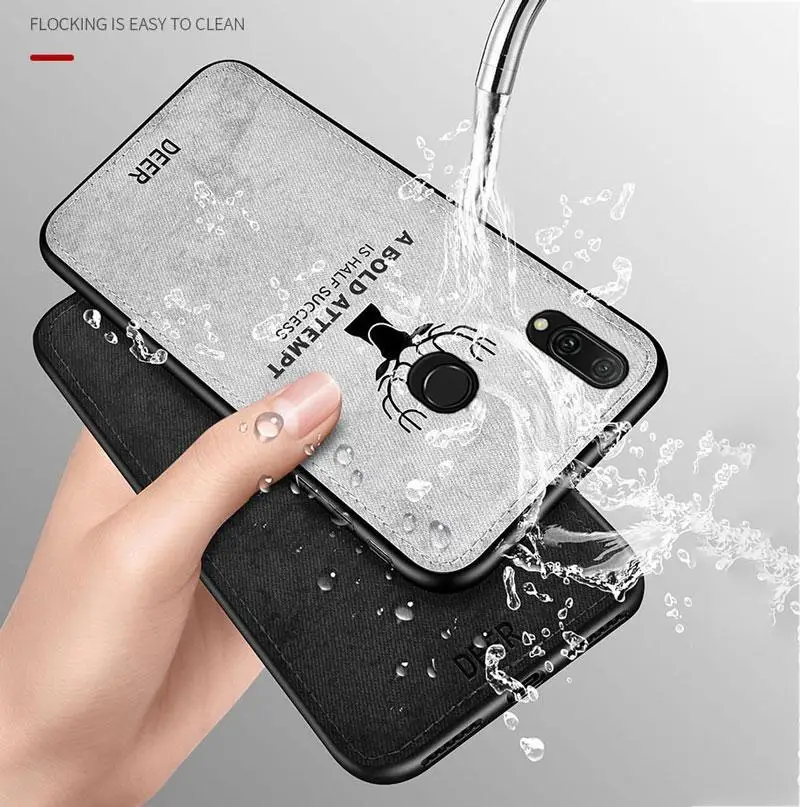 Тканевый чехол для телефона с оленем ForRed mi Note8 Pro K20 Мягкий силиконовый