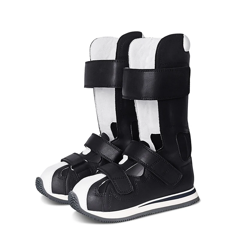 Baby High Top Orthopedic Shoes For Kid Genuine Leather  Boys Therapy Black Corrective Children Sandals For Cerebral Palsy Feet