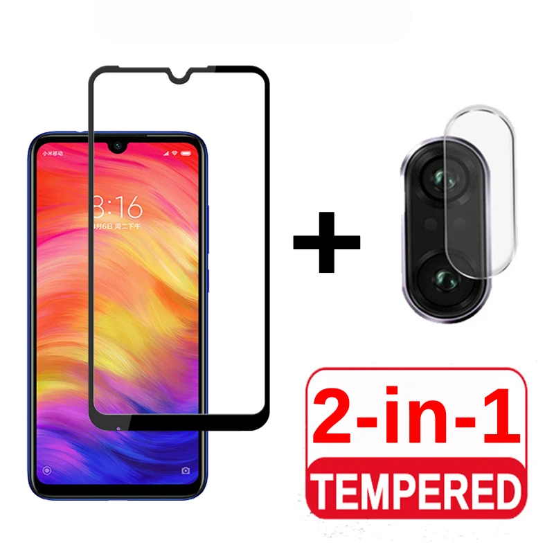 2 в 1 Защитное стекло для Xiaomi Redmi Note 7 Защита экрана камеры на Redmy Len Red mi Note7