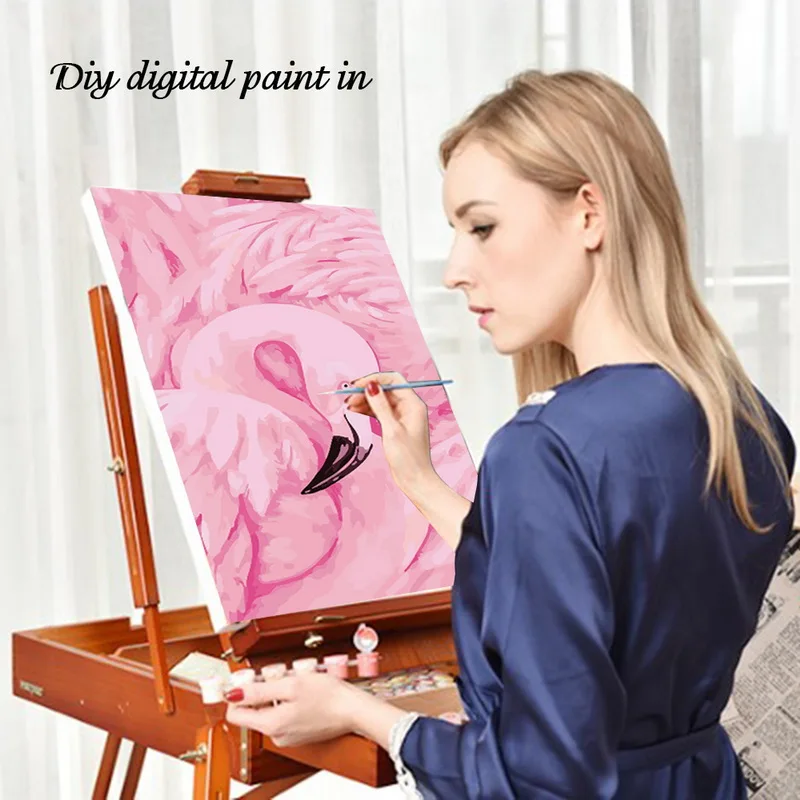 US Spain UK Fast Shipping DIY Digital Oil Painting Set Coloring Burlap Cartoon Landscape Flowers Animal Home Decorator | Дом и сад