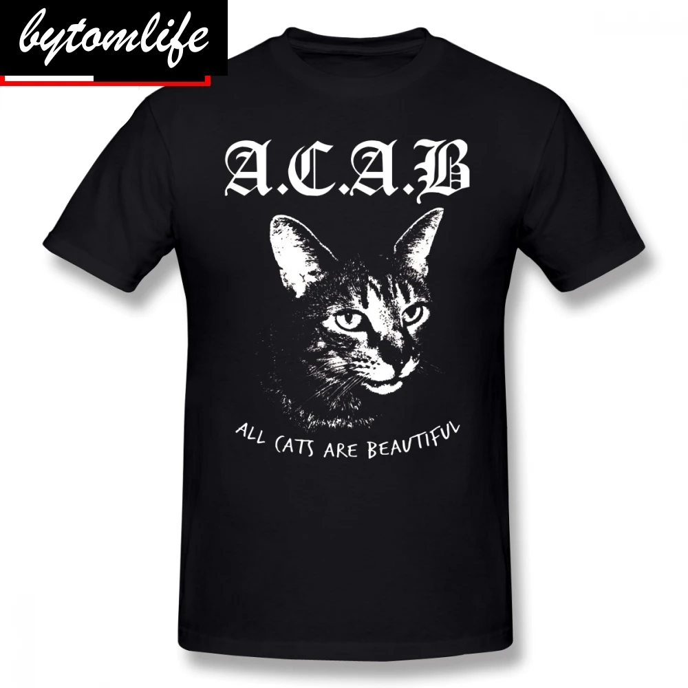 Мужские Acab футболки с мультяшным принтом ACAB футболка 100% процентный хлопок 5x