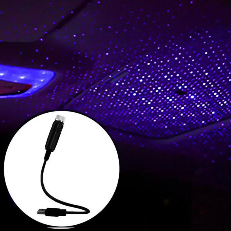 

Car USB Star Beautiful Ceiling Light Starry Sky Projection Decor Lamp Roof Night Lights Protable Romantic Atmosphere