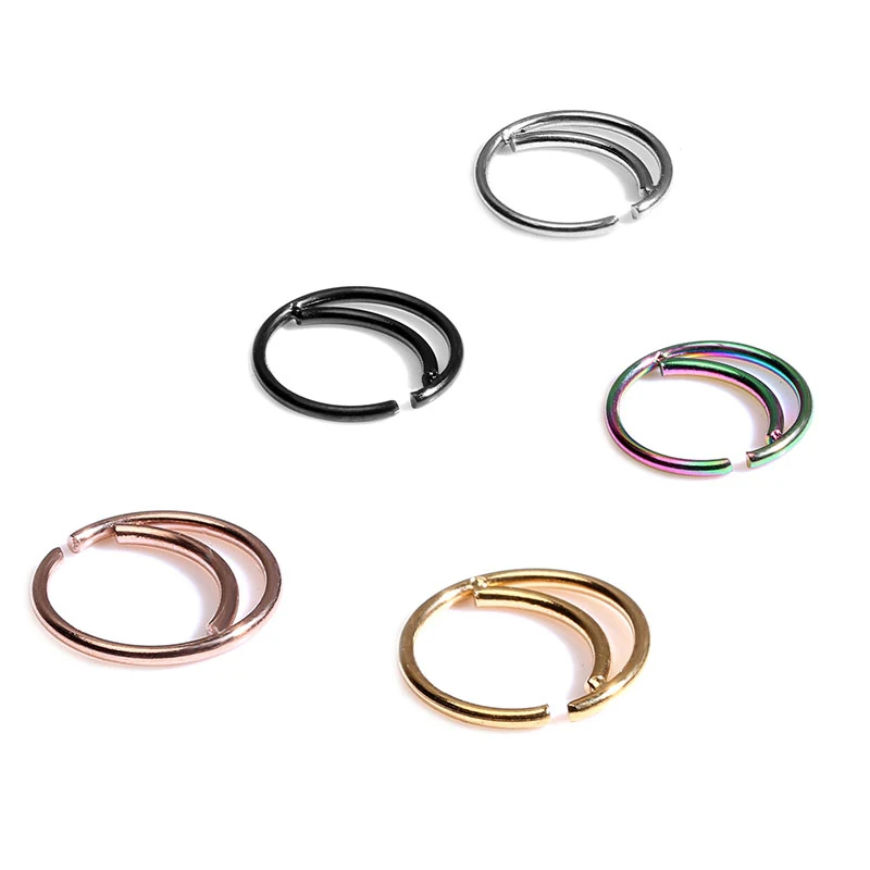 1PC Trendy Nose Hoop Ring Stainless Steel Piercing Earrings Body Jewelry Moon Shape Septum Clip | Украшения и аксессуары
