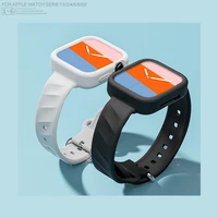soft silicone caseband for apple watch 38mm 40mm 42mm 44mm strap bracelet for iwatch series se 6 5 4 3 watchband bands