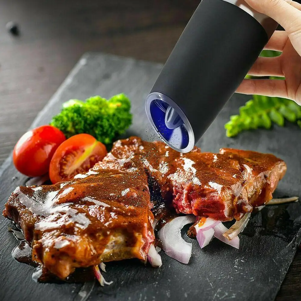 

Electric Automatic Mill Pepper and Salt Grinder LED Grinding Mills Tools Peper Porcelain Core Mill For Kitchen Spice Grain M6U0