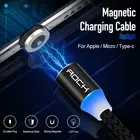 Магнитный кабель ROCK, 1 м, Micro USB Type-C, для iPhone 11 Pro Max, 8, Samsung, Xiaomi