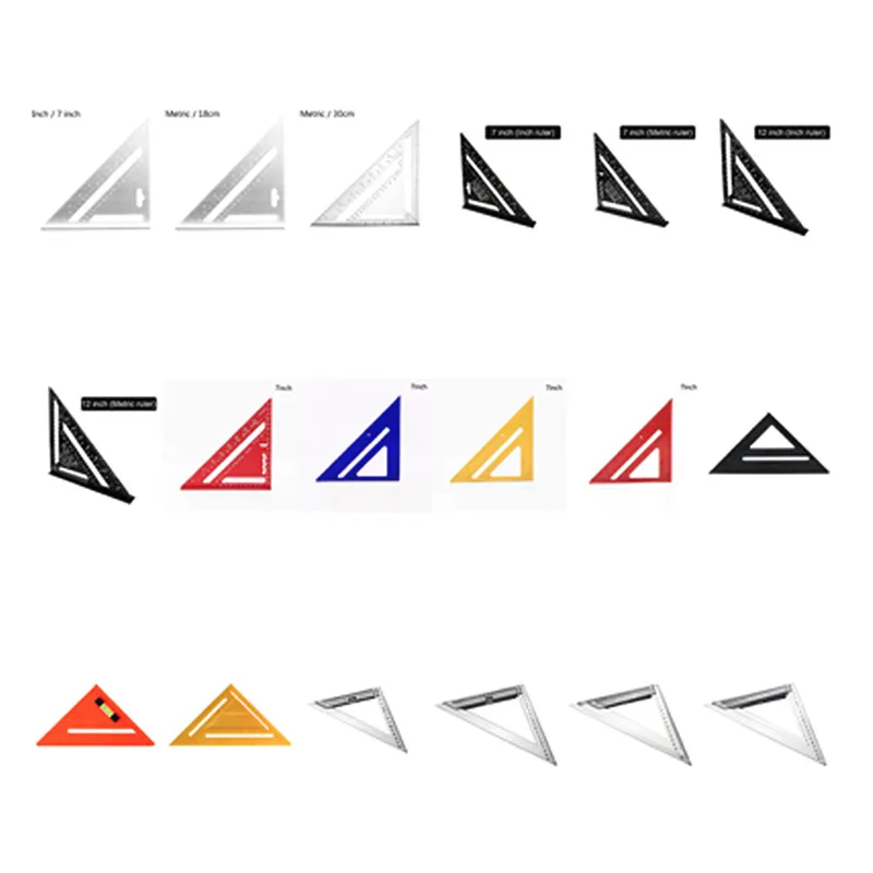 

Angle Ruler 7/12 inch Metric Aluminum Alloy Triangular Measuring Ruler Woodwork Speed Square Triangle Angle Protractor Measuring