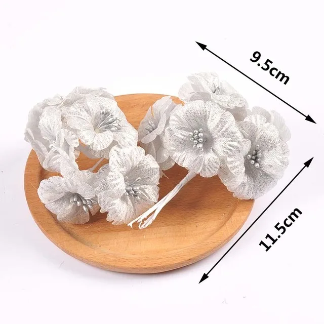 

Миниатюрные искусственные цветы шелковые, золотой/серебряный, набор из 12 штук