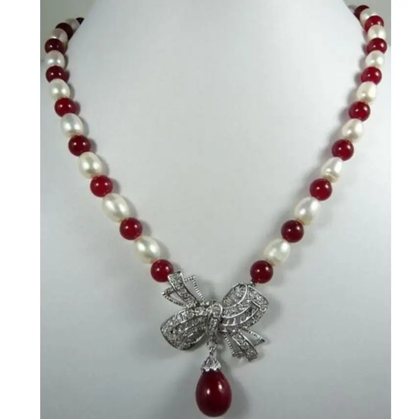 

Бесплатная доставка дизайнер натуральный жемчуг и 8 мм красные нефриты Морская ракушка жемчужная подвеска женское ювелирное ожерелье