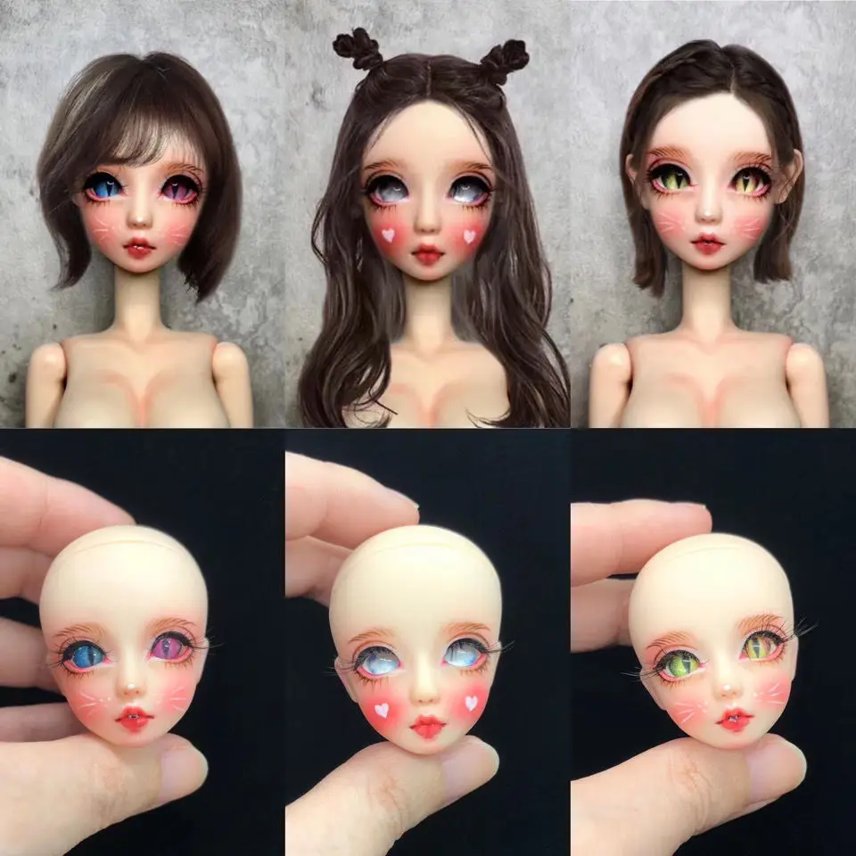

BJD Doll Head Cat's Eye 1/6 DIY Makeup BJD Doll Toys Accessories Mold Creativity Girl Gift For 30cm Doll