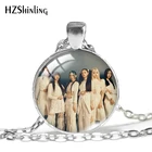 Новинка 2021, подвеска Kpop Everglow, колье, альбом, подвески последней мелодии, круглые стеклянные фото ожерелья, ювелирные изделия, подарки, веер