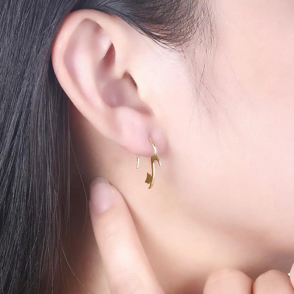 silverhoo 925 sterling silver earrings 2021 fashion kitten design luxury brand earrings for women hot sale engagement gifts free global shipping