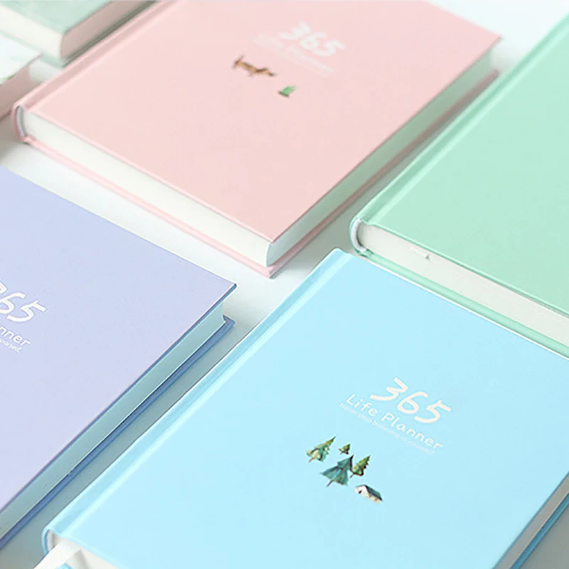Простой дневник с милым списком на 365 дней блокнот планировщик цветной
