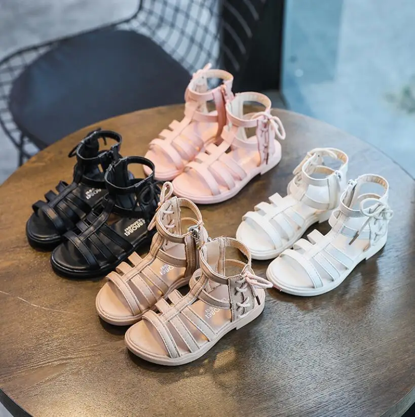 Сандалии для девочек 2021 летние детские сандалии гладиаторы ботинки с бантом на