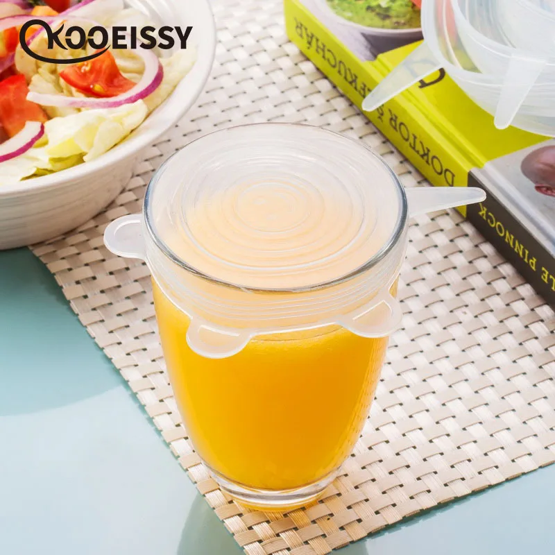 6 шт. кухонные инструменты силиконовые растягивающиеся герметичные бленды для