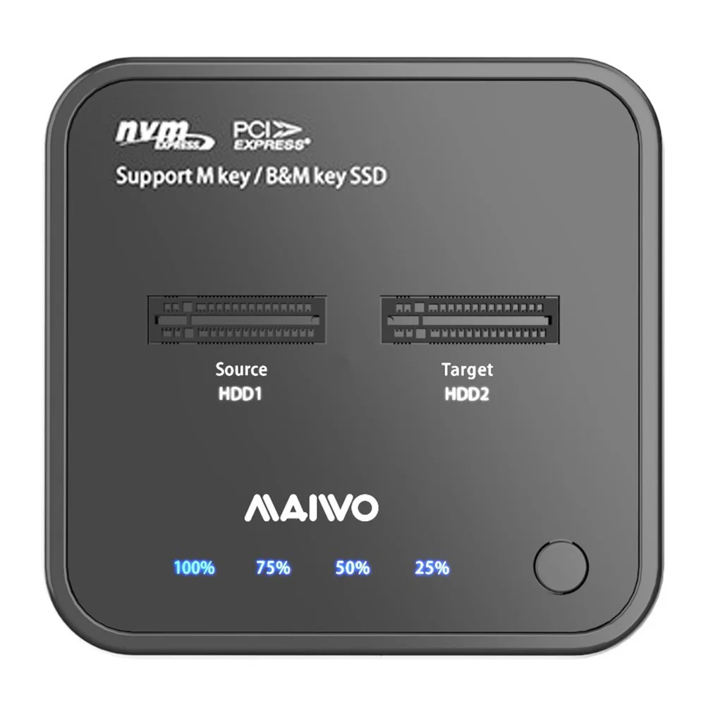 USB 3.1 Type C to M.2 NGFF Dual Bay External Hard Drive Docking Station HD Enclosure Super Speed for Windows