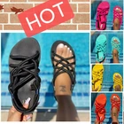 Женские сандалии больших размеров, Новинка лета 2021, пляжные сандалии, износостойкие ультралегкие сандалии на плоской подошве, модные повседневные женские сандалии