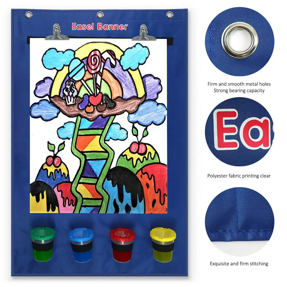 

Portable Hanging Easel Banner Folding Wall Easel For A2 Drawing Paper Art Supplies Including Paint Cup + Paper Clip + Hook Kit