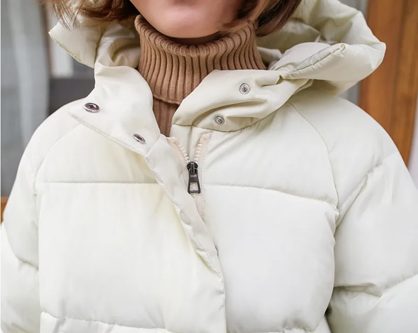 2019 Women's Winter Jacket Hooded Cotton Puffer Parka Five color Solid Leather Coat S——XXL|Женские парки| |