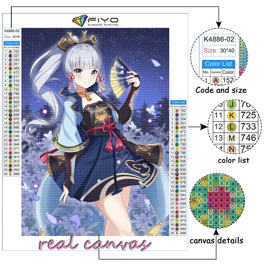 Алмазная живопись аниме Genshin ударная вышивка разразы мозаичная картина Набор для