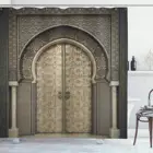 Марокканская занавеска для душа с геометрическим рисунком для входа в дверь в архитектурном восточном стиле