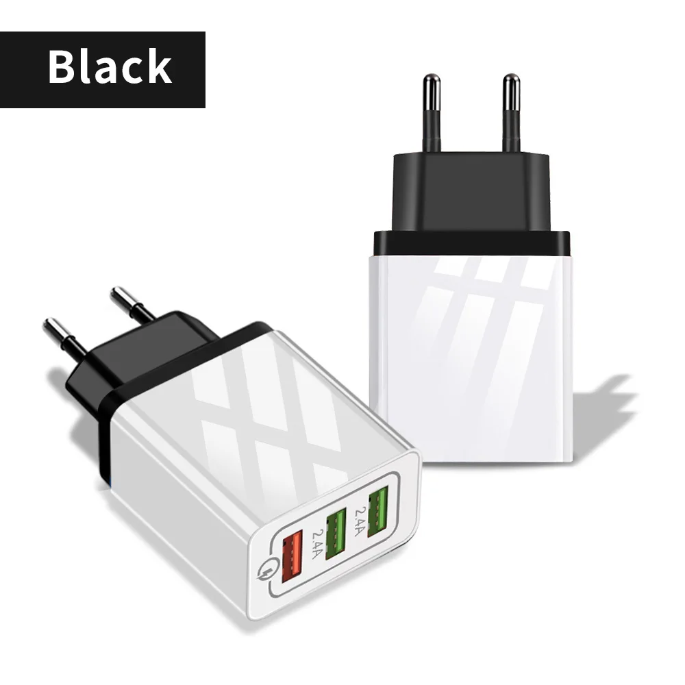 Marjay Quick Charge 3,0 USB зарядное устройство 30 Вт QC3.0 QC турбо Быстрая зарядка мульти разъем зарядное устройство для мобильного телефона для iPhone samsung Xiaomi - Тип штекера: Black EU Plug