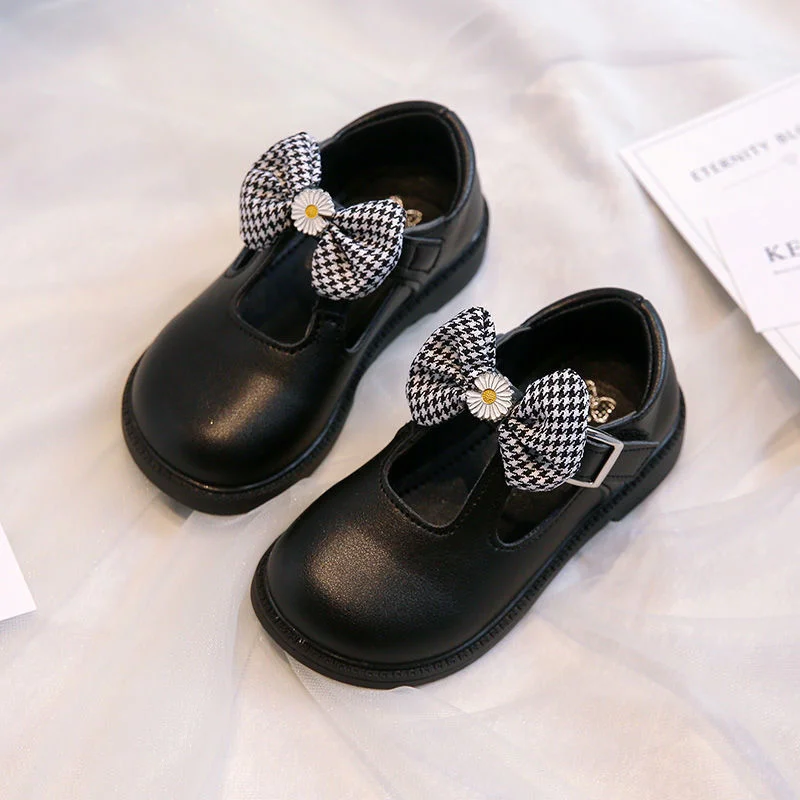 

Children's Leather Shoes Girl's Princess Autumn 2020 New Fashion Single Korean Bow Bean 3-5 Dancing shoe performance Girls Flats