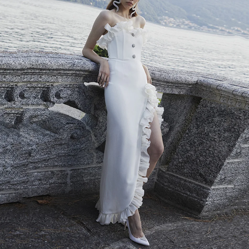 Женское длинное Бандажное платье привлекательное облегающее без рукавов и