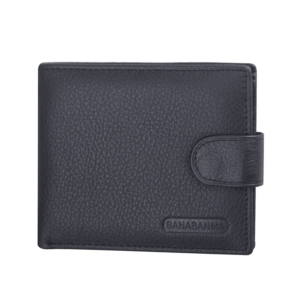 Short Leather Vintage Clasp Wallet Buckle Multi-Card Zipper Wallet