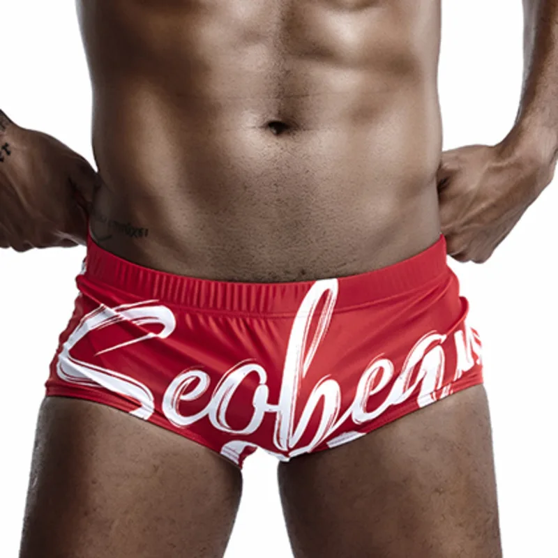 Мужские трусы для плавания Seobean с заниженной талией и буквенным принтом|Мужские