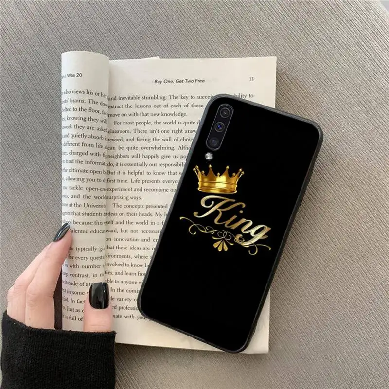 

Golden blue king queen princess Phone Case For Samsung galaxy S 9 10 20 A 10 21 30 31 40 50 51 71 s note 20 j 4 2018 plus