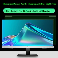 befon 24 inch (16:9) Fluorescent Green Hanging Anti Blue Light Film for Computer Monitor, Anti Glare Protector Cover Filter