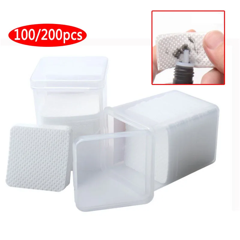 

100/200PCS Lint-Free Paper Cotton Wipes Eyelash Glue Remover Wipe Clean Cotton Sheet Nails Art Cleaning Cleaner Pads