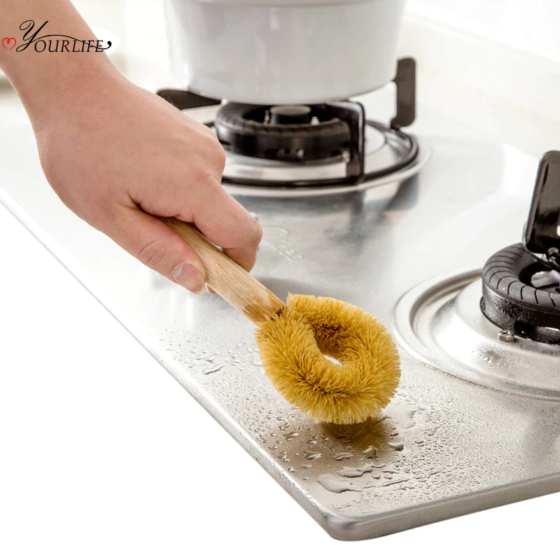OYOURLIFE натуральная зеркальная кухонная щетка для мытья посуды сковорода миска
