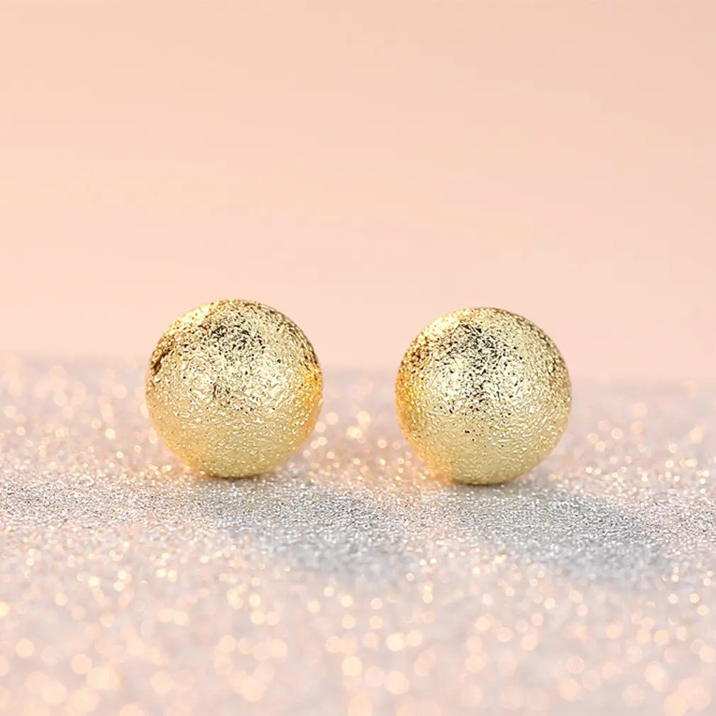 18k Real Gold Plating Sand Face Ball Earrings Fashion Hot Sale Wholesale | Украшения и аксессуары